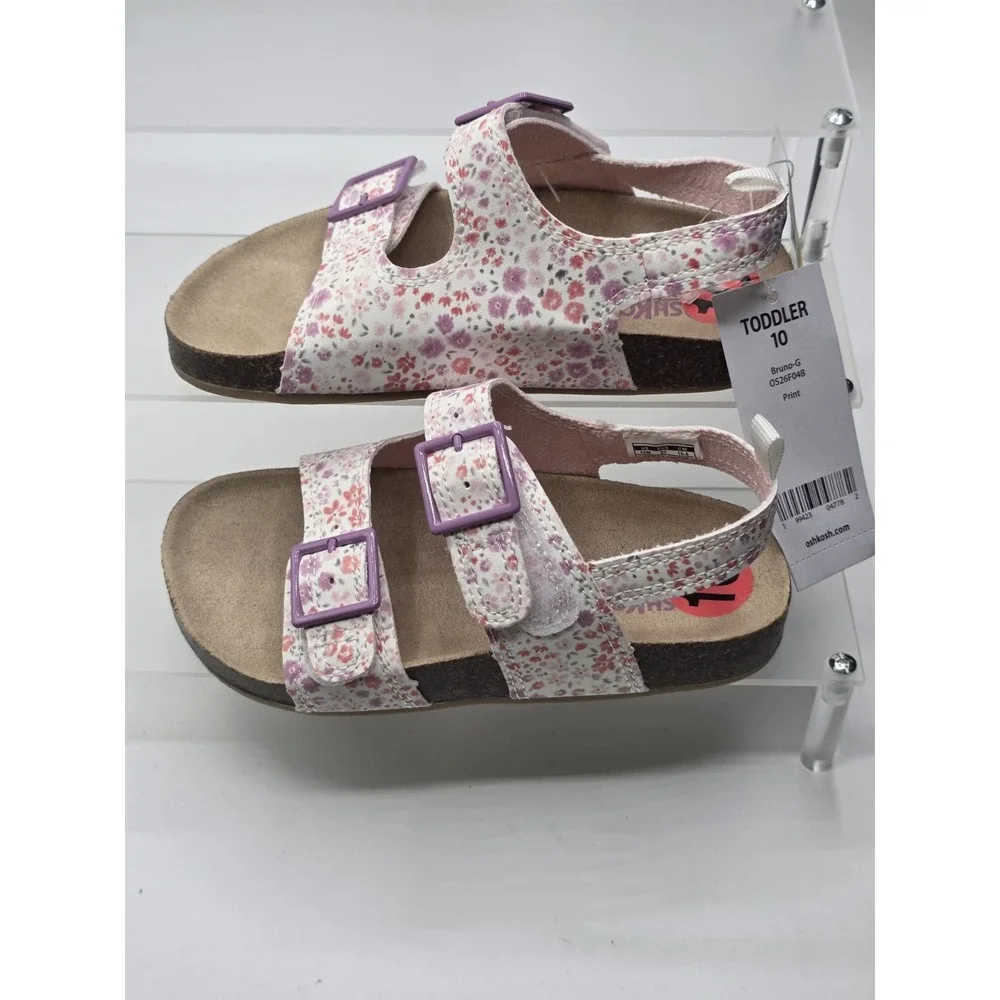 OshKosh B'Gosh Toddler Girls Hook & Loop Strap Contoured Footbed Sandal Sz 10